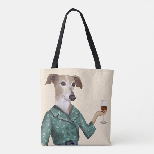 Tote Bag Greyhound Wine Snob (Dos)