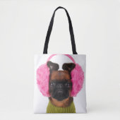 Tote Bag Griffon de Bruxelles avec les bouche-oreilles (Devant)