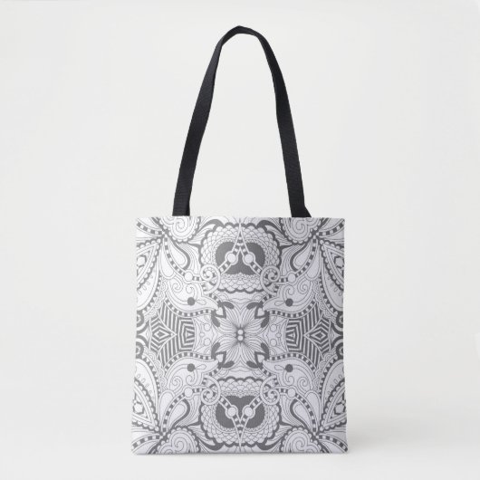 Tote Bag Griffonnage 2 de carré de fleur (Devant)