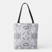 Tote Bag Griffonnage 2 de carré de fleur (Dos)