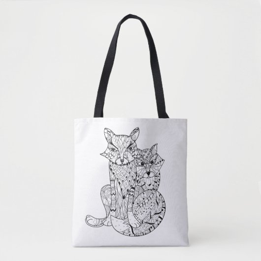 Tote Bag Griffonnage 2 de Fox de Boho (Devant)