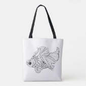 Tote Bag Griffonnage 2 de poissons (Dos)