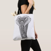 Tote Bag Griffonnage 2 d'éléphant modelé par imaginaire (De près)