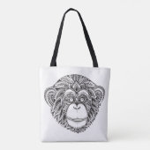 Tote Bag Griffonnage 2 d'Illustartion de singe (Dos)