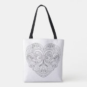Tote Bag Griffonnage abstrait 2 de coeur (Dos)