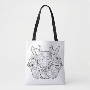 Tote Bag Griffonnage animal 2 de groupe