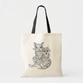 Tote Bag Griffonnage de Fox de Boho (Devant)