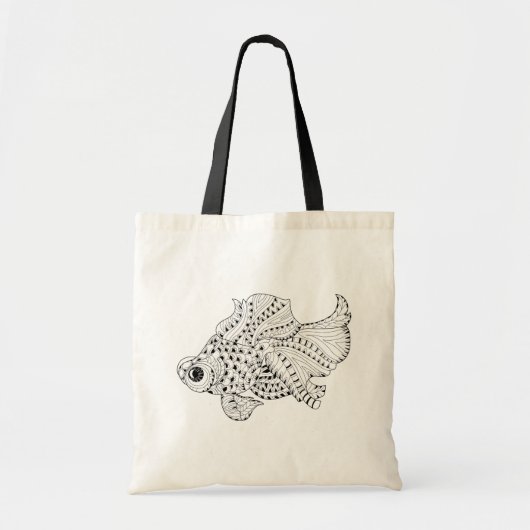 Tote Bag Griffonnage de poissons (Devant)