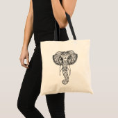Tote Bag Griffonnage de tête d'éléphant (Devant (produit))