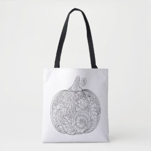 Tote Bag Griffonnage décoratif 2 de citrouille