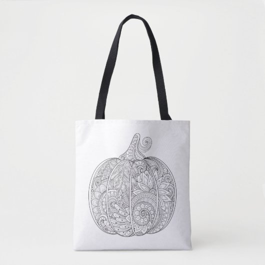Tote Bag Griffonnage décoratif 2 de citrouille (Devant)