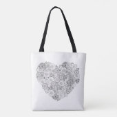 Tote Bag Griffonnage floral 2 de coeur (Dos)