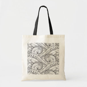 Tote Bag Griffonnage floral détaillé de motif