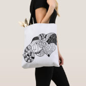 Tote Bag Griffonnage principal 2 de Zenstyle d'éléphant (De près)