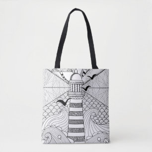 Tote Bag Griffonnage tiré par la main 2 de phare