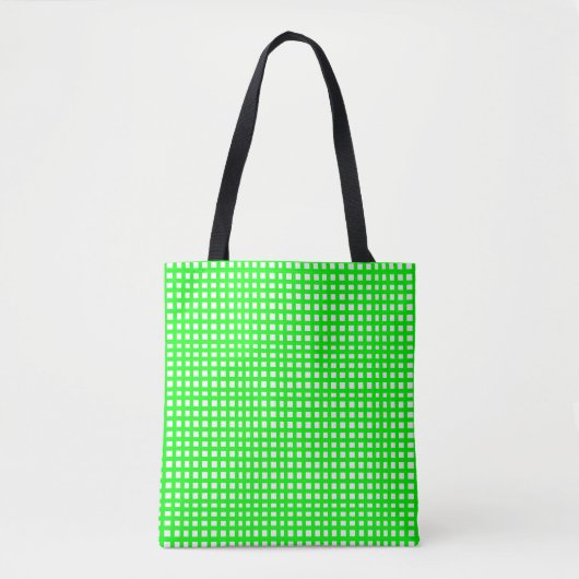 Tote Bag Grille carré verte (Devant)
