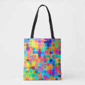 Tote Bag Grille de couleurs abstraite (Devant)