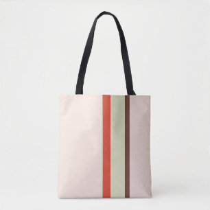 Tote Bag Grille design naturel rose brun rouge vert