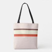 Tote Bag Grille design naturel rose rouge crème brun (Dos)