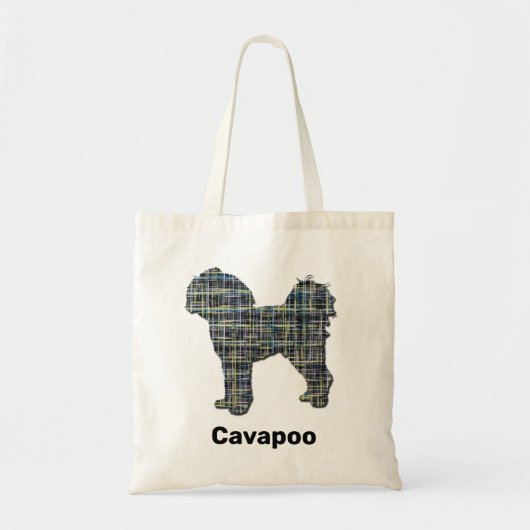 Tote Bag Grille jaune et noire Cavapoo (Devant)