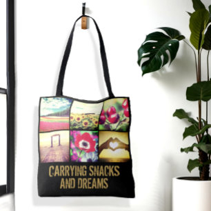 Tote Bag Grille photo double face personnalisée texte perso