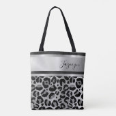 Tote Bag Grille Silver Leopard Safari Impression personnali (Dos)