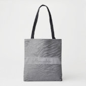 Tote Bag Grille Silver Zebra Imprimer sur gris Personnalisé (Devant)