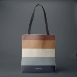 Tote Bag Grilles modernes avec Monogram Earthy<br><div class="desc">Motif rayé coloré et tendance,  avec des couleurs harmonieuses dans des couleurs terreuses. Personnalisez avec votre nom ou votre monogramme. Si vous en avez besoin dans différentes couleurs,  veuillez cliquer sur le bouton de contact sous la description du produit,  je suis heureux de vous aider.</div>