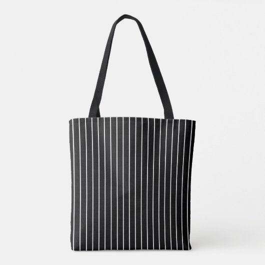 Tote Bag Grilles verticales minimes modernes noir et blanc (Dos)