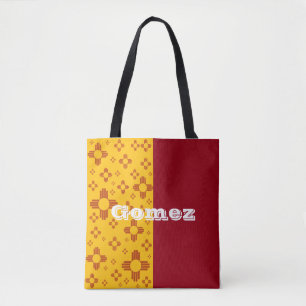 Tote Bag Grilles verticales Zia Soleil Rouge Jaune Nouveau-