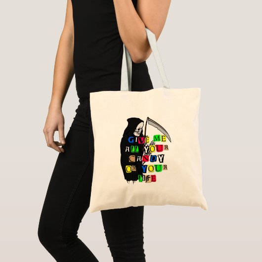 Tote Bag Grim Reaper Donnez-moi Candy Ransom Note Fourre-to (Devant (produit))