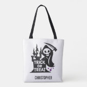 Tote Bag Grim Reaper Halloween Ticket Traite Personnalisé (Dos)