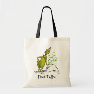 Tote Bag Grinch   Besoin de café drôle