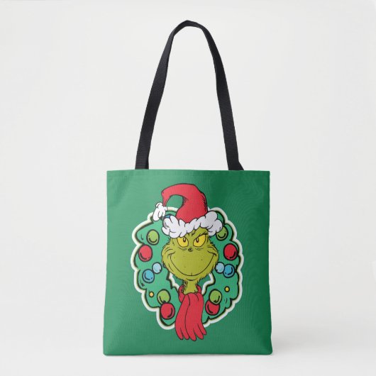 Tote Bag Grinch | Couronne de Noël (Devant)