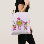 Tote Bag Grinch Crew in Pink Valentine's Portrait (De près)