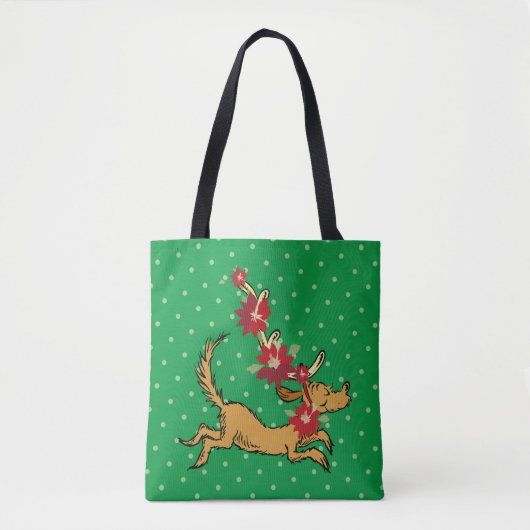 Tote Bag Grinch | Max Pointsettia de Noël (Devant)