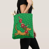 Tote Bag Grinch | Max Pointsettia de Noël (De près)