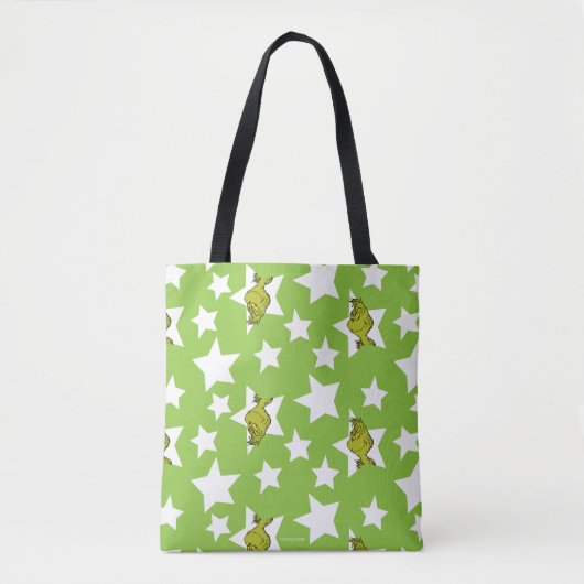 Tote Bag Grinch Peeking Star Pattern (Devant)