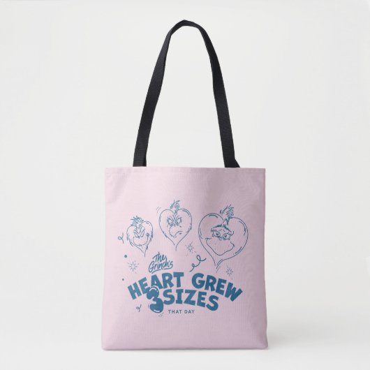 Tote Bag Grinch's Heart Grew 3 Tailles (Devant)