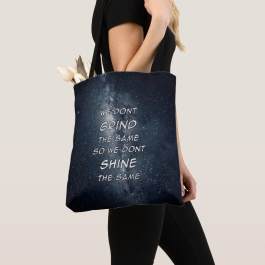 Tote Bag Grind & Shine Stars Inspiration Motivationnelle (De près)