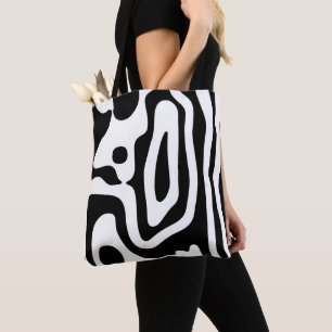 Tote Bag Grip Vise : Noir et Blanc Abstrait