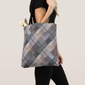 Tote Bag Gris à carreaux . (De près)