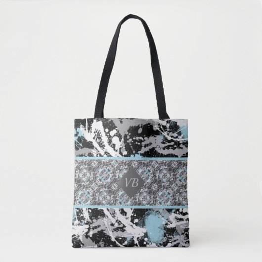 Tote Bag Gris avec éclaboussure (Devant)