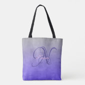 Tote Bag Gris Bleu monogramme rustique élégant (Dos)