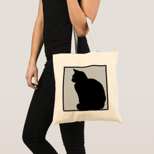 Tote Bag Gris de chat noir (Devant (produit))