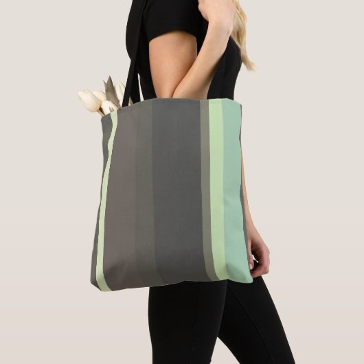 Tote Bag Gris et vert Abstrait (De près)
