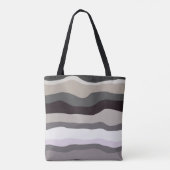 Tote Bag Gris et violet rayures ondulées (Dos)