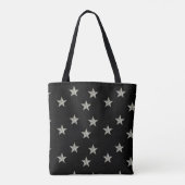 Tote Bag Gris étoiles motif sur noir (Dos)