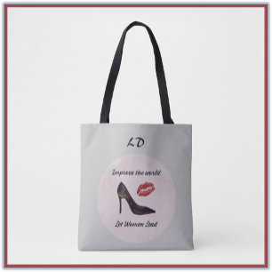 Tote Bag Gris moderne laisse les femmes diriger