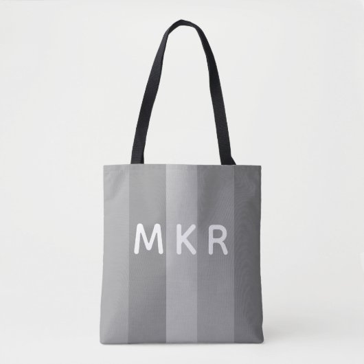 Tote Bag Gris monogramme (Devant)